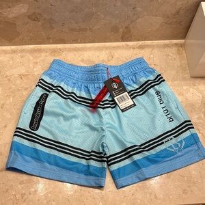 Baseball Lifestyle 101 Boys' 5" Crayon Shorts size YM Blue Mesh Athletic Shorts